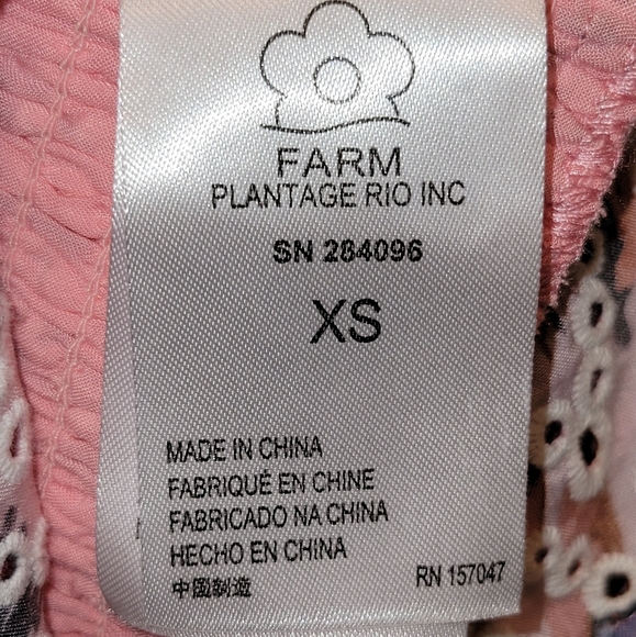 FARM Rio Pink Pineapple Print Smocked Top Size XS - Picture 8 of 10